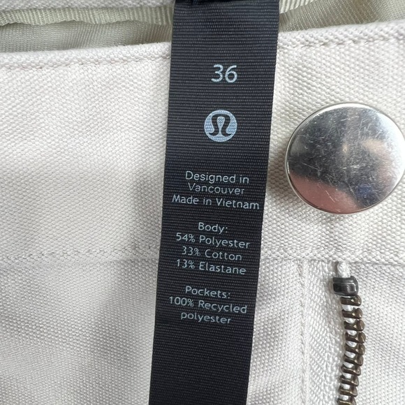 Lululemon Men's Chino ABC Pants Beige Size 36 x 33 Golf Stretch Cotton Blend - Picture 5 of 12